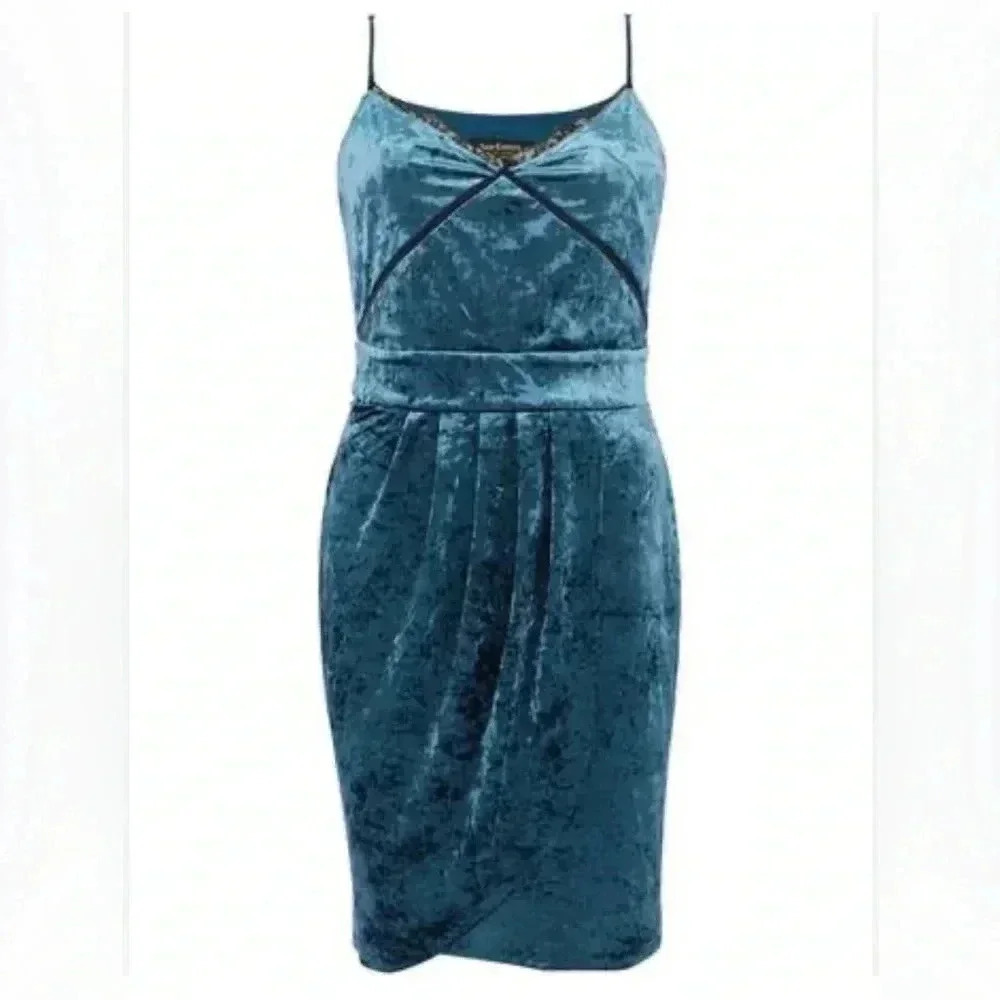 NWT‼️Juicy couture black label velvet crush cami tulip dress size 6